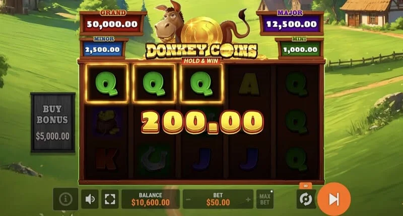 Donkey Coins Hold & Win - kích hoạt chế độ Hold & Win